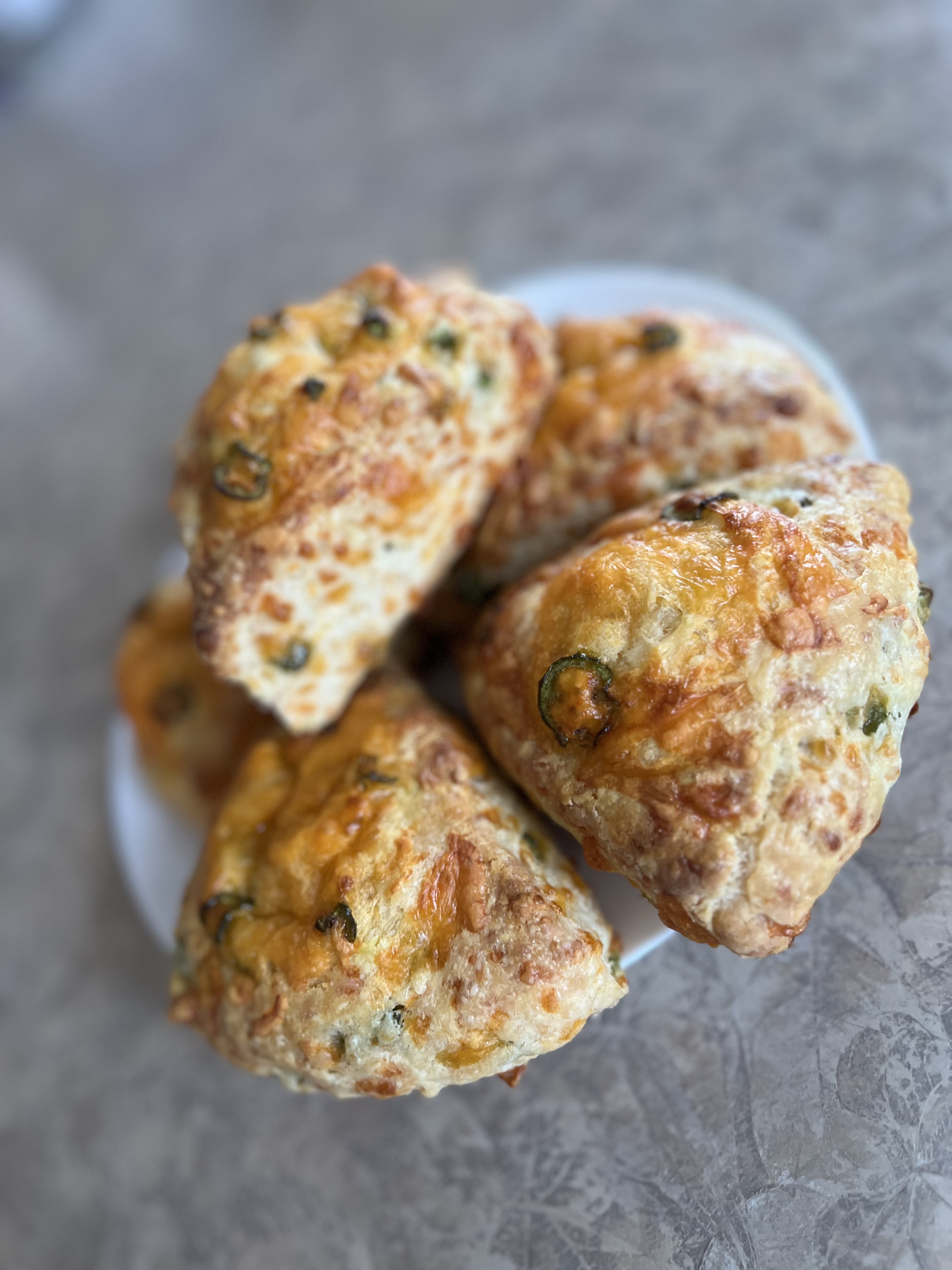 Sharp Cheddar and Jalapeño Sourdough Scones