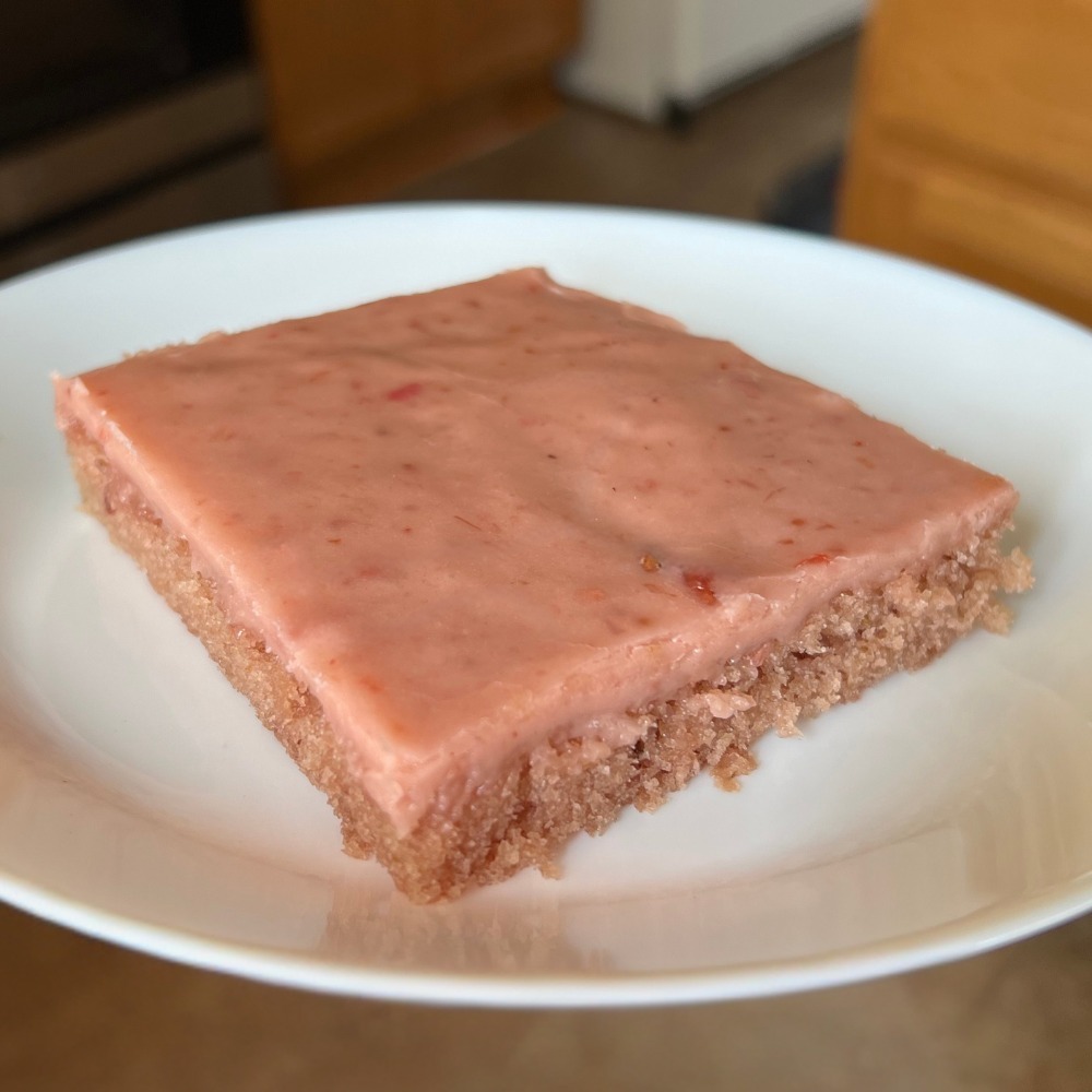 Roasted Strawberry Sheet Cake